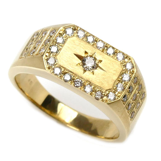 K18YG イエローゴールド リング・指輪 ダイヤモンド0.48ct 20号 8.9g メンズ【中古】