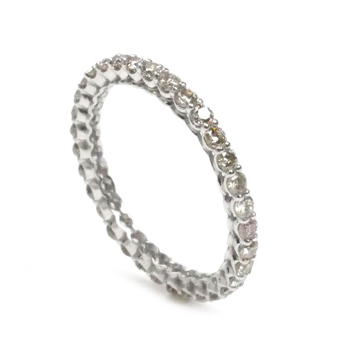 K18WG ホワイトゴールド フルエタニティ リング・指輪 ダイヤモンド1.00ct 14号 1.4g レディース【中古】