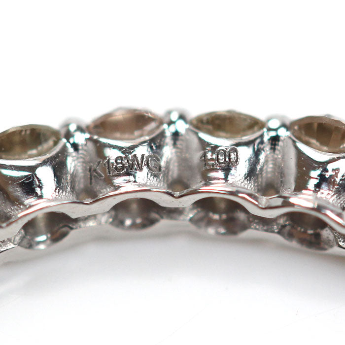 K18WG ホワイトゴールド フルエタニティ リング・指輪 ダイヤモンド1.00ct 14号 1.4g レディース【中古】