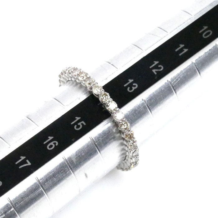 K18WG ホワイトゴールド フルエタニティ リング・指輪 ダイヤモンド1.00ct 14号 1.4g レディース【中古】