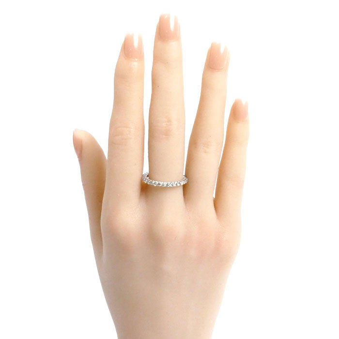 K18WG ホワイトゴールド フルエタニティ リング・指輪 ダイヤモンド1.00ct 14号 1.4g レディース【中古】