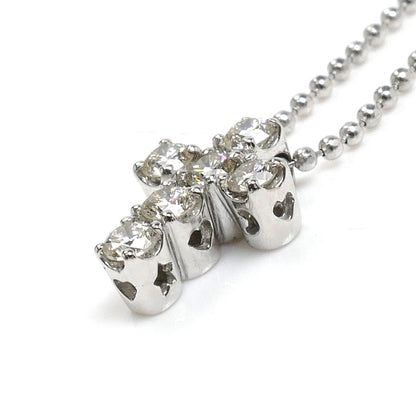 Ponte Vecchio ポンテヴェキオ K18WG ホワイトゴールド クロス ネックレス ダイヤモンド0.24ct 2.8g 40cm レディース【中古】