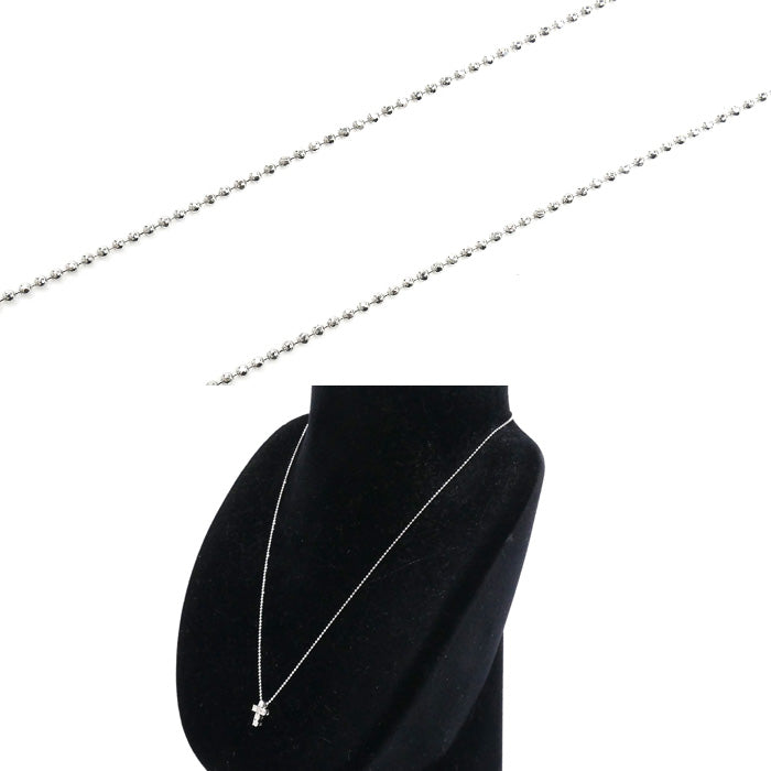 Ponte Vecchio ポンテヴェキオ K18WG ホワイトゴールド クロス ネックレス ダイヤモンド0.24ct 2.8g 40cm レディース【中古】