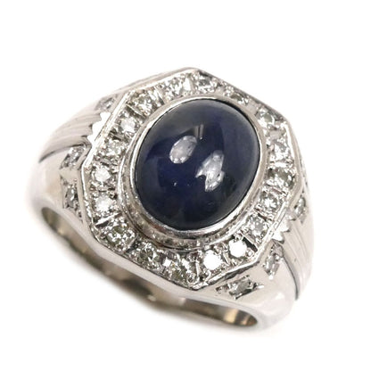 Pt900プラチナ リング・指輪 サファイア8.45ct ダイヤモンド0.56ct 20号 28.6g メンズ【中古】
