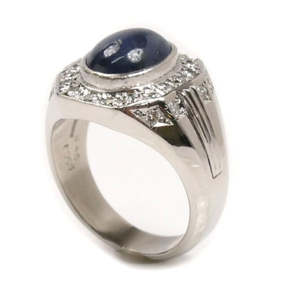 Pt900プラチナ リング・指輪 サファイア8.45ct ダイヤモンド0.56ct 20号 28.6g メンズ【中古】