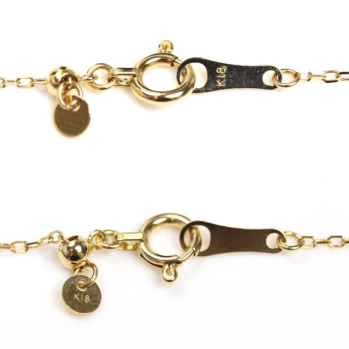 K18YG イエローゴールド ネックレス 小豆 1.1g ～45cm ユニセックス【中古】