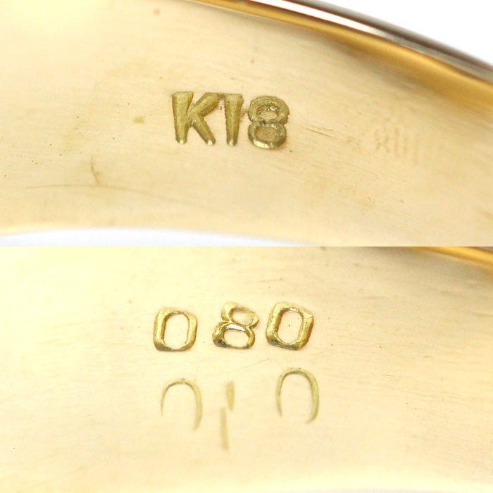 K18YG イエローゴールド リング・指輪 サファイア0.80ct ダイヤモンド0.10ct 20号 10.8g メンズ【中古】【美品】