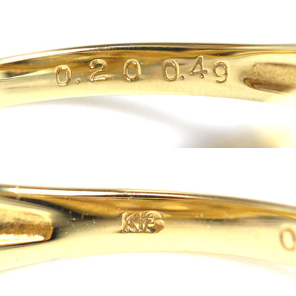 K18YG イエローゴールド リング・指輪 ダイヤモンド0.20ct/0.49ct 12号 3.1g レディース【中古】