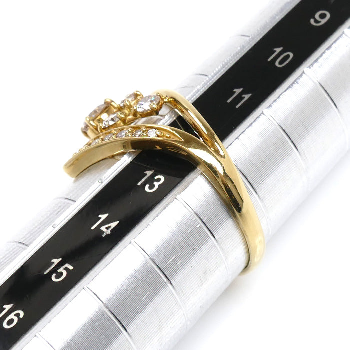 K18YG イエローゴールド リング・指輪 ダイヤモンド0.20ct/0.49ct 12号 3.1g レディース【中古】