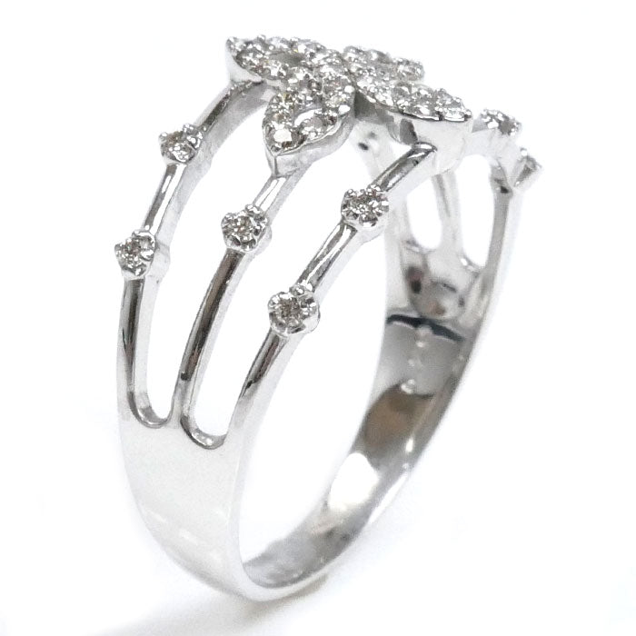 K18WG ホワイトゴールド リング・指輪 ダイヤモンド0.25ct 17号 3.4g レディース【中古】【美品】