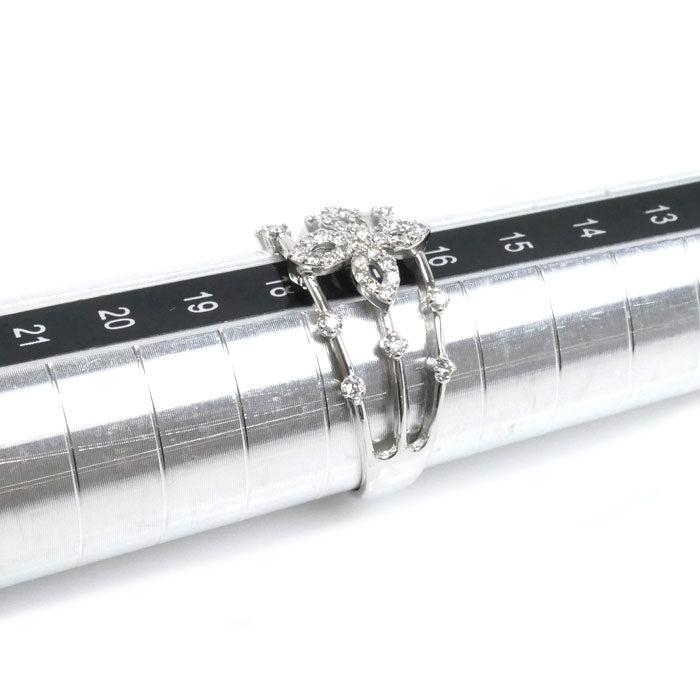 K18WG ホワイトゴールド リング・指輪 ダイヤモンド0.25ct 17号 3.4g レディース【中古】【美品】