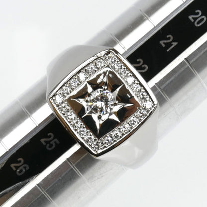 Pt900プラチナ ダイヤ リング・指輪 ダイヤモンド0.24ct/0.21ct 23号 18.6g メンズ【中古】【美品】