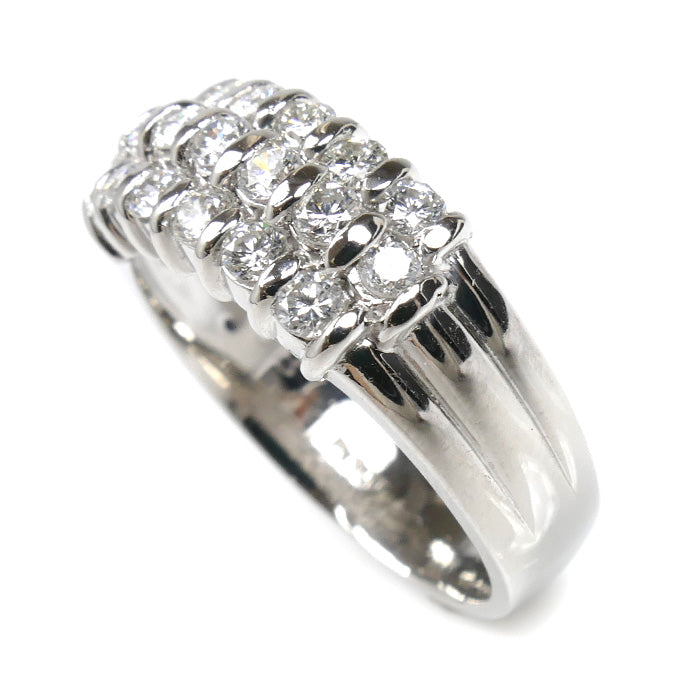 Pt900プラチナ ダイヤ リング・指輪 ダイヤモンド0.87ct 15号 9.1g レディース【中古】
