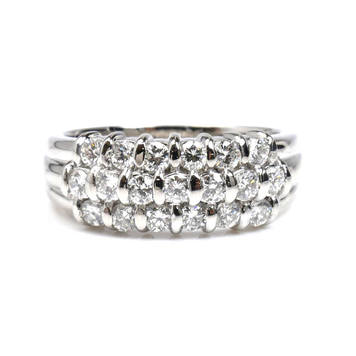 Pt900プラチナ ダイヤ リング・指輪 ダイヤモンド0.87ct 15号 9.1g レディース【中古】