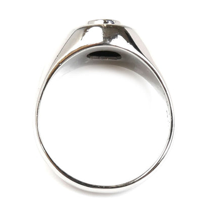 Pt900プラチナ サファイア ダイヤ リング・指輪 サファイア1.14ct ダイヤモンド0.17ct 20号 12.6g メンズ【中古】【美品】