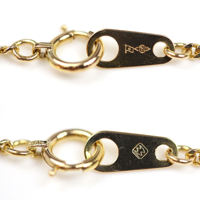 K18YG イエローゴールド ネックレス 喜平2面カット 4.3g 41cm ユニセックス【中古】