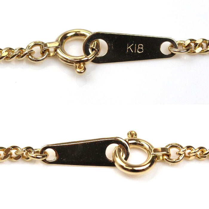 K18YG イエローゴールド ネックレス 喜平2面カット 5.2g 45cm ユニセックス【中古】【美品】