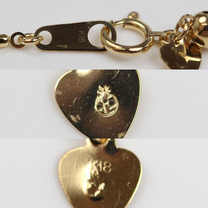 K18YG イエローゴールド シリンダー ネックレス 5.3g ～50cm フリーチェーン レディース【中古】