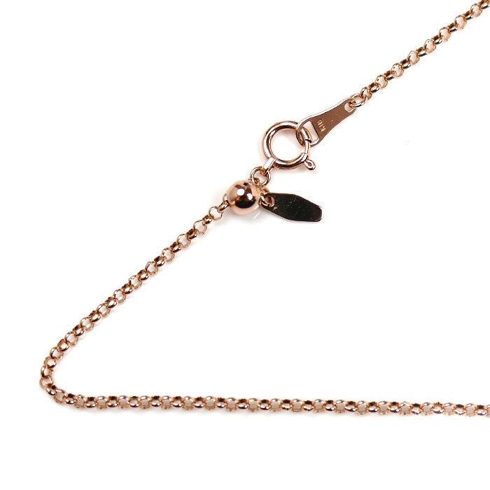 K18PG ピンクゴールド 丸小豆 ネックレス 3.4g ～45cm フリーチェーン レディース【中古】