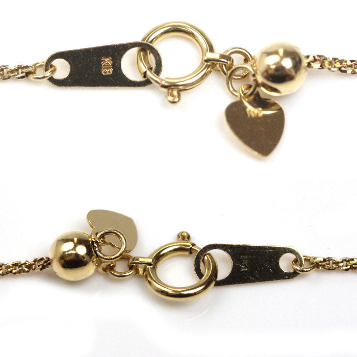 K18YG イエローゴールド ネックレス 3.3g ～45cm デザイン フリーチェーン レディース【中古】