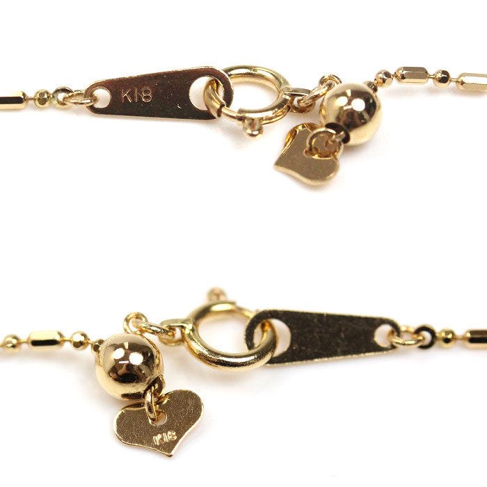 K18PG ピンクゴールド シリンダーボール ネックレス 3.2g ～46cm レディース【中古】