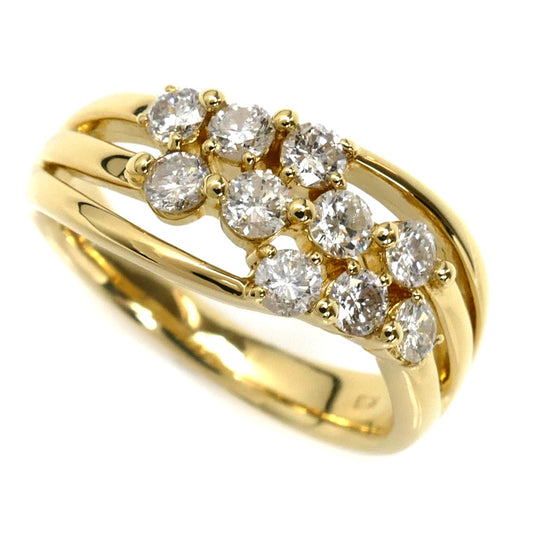 K18YG イエローゴールド リング・指輪 ダイヤモンド0.70ct 12号 5.9g レディース【中古】【美品】