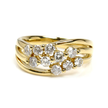 K18YG イエローゴールド リング・指輪 ダイヤモンド0.70ct 12号 5.9g レディース【中古】【美品】