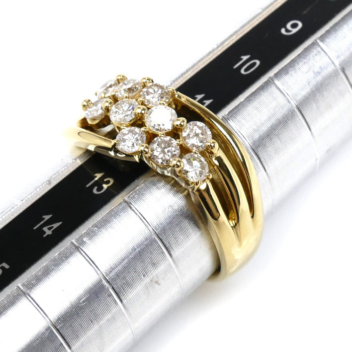 K18YG イエローゴールド リング・指輪 ダイヤモンド0.70ct 12号 5.9g レディース【中古】【美品】