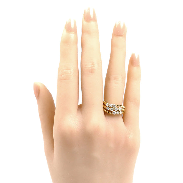 K18YG イエローゴールド リング・指輪 ダイヤモンド0.70ct 12号 5.9g レディース【中古】【美品】