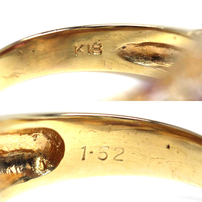 K18YG イエローゴールド パンサー リング・指輪 ダイヤモンド1.52ct エメラルド ルビー 12.5号 9.6g レディース【中古】