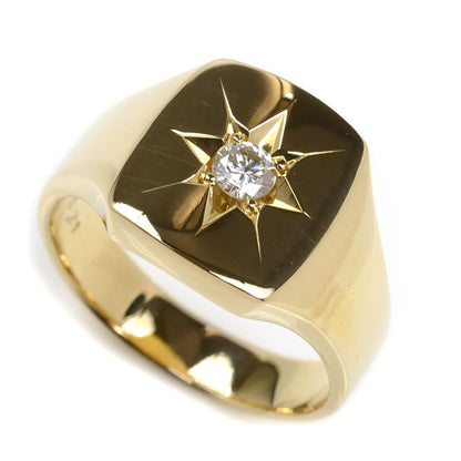 K18YG イエローゴールド リング・指輪 ダイヤモンド0.21ct 23号 14.8g メンズ【中古】