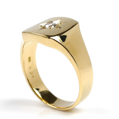 K18YG イエローゴールド リング・指輪 ダイヤモンド0.21ct 23号 14.8g メンズ【中古】