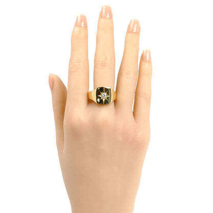 K18YG イエローゴールド リング・指輪 ダイヤモンド0.21ct 23号 14.8g メンズ【中古】