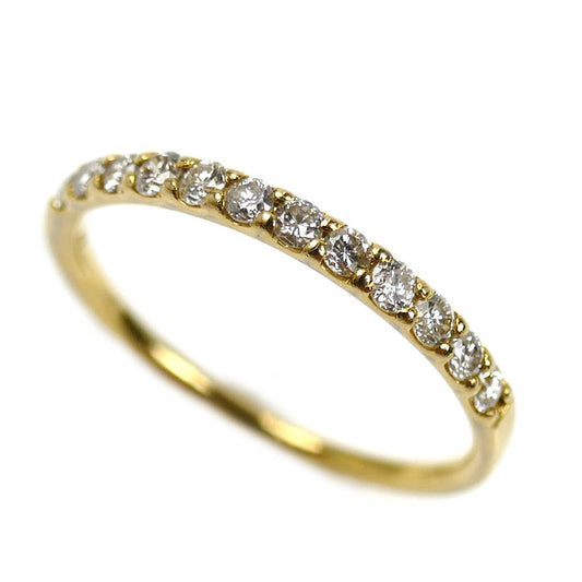 K18YG イエローゴールド ハーフエタニティ リング・指輪 ダイヤモンド0.30ct 11号 1.4g 艶消し レディース【中古】