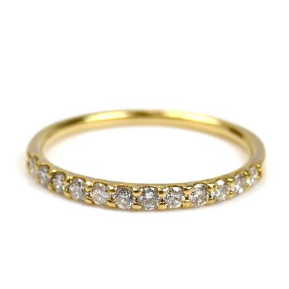 K18YG イエローゴールド ハーフエタニティ リング・指輪 ダイヤモンド0.30ct 11号 1.4g 艶消し レディース【中古】