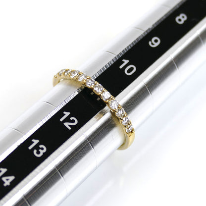 K18YG イエローゴールド ハーフエタニティ リング・指輪 ダイヤモンド0.30ct 11号 1.4g 艶消し レディース【中古】