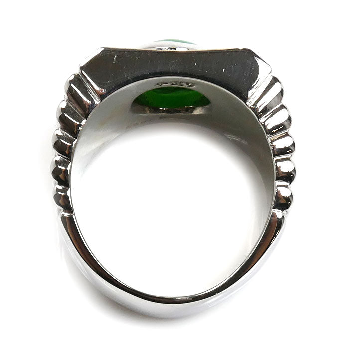 Pt900プラチナ リング・指輪 ジェダイト3.568ct ダイヤモンド0.21ct 20.5号 45.2g メンズ【中古】【美品】