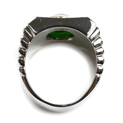 Pt900プラチナ リング・指輪 ジェダイト3.568ct ダイヤモンド0.21ct 20.5号 45.2g メンズ【中古】【美品】