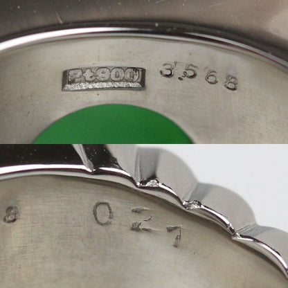 Pt900プラチナ リング・指輪 ジェダイト3.568ct ダイヤモンド0.21ct 20.5号 45.2g メンズ【中古】【美品】