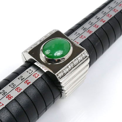 Pt900プラチナ リング・指輪 ジェダイト3.568ct ダイヤモンド0.21ct 20.5号 45.2g メンズ【中古】【美品】