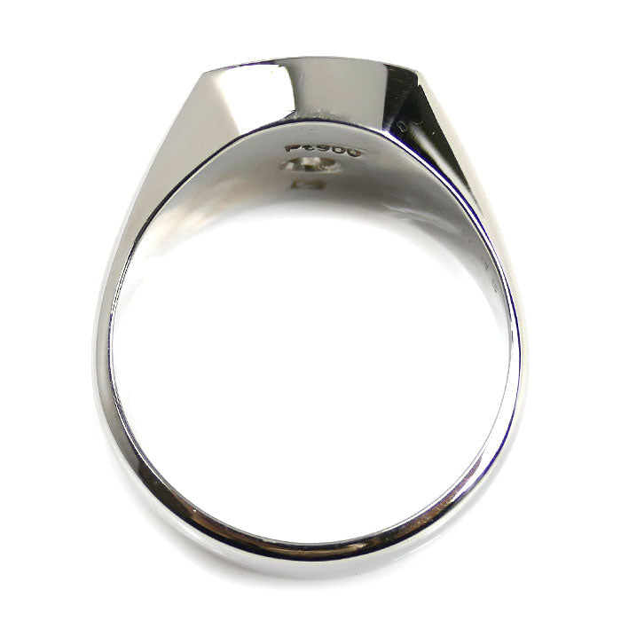 Pt900プラチナ 印台 リング・指輪 ダイヤモンド0.65ct 22号 26.3g メンズ【中古】【美品】