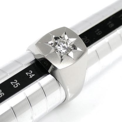 Pt900プラチナ 印台 リング・指輪 ダイヤモンド0.65ct 22号 26.3g メンズ【中古】【美品】