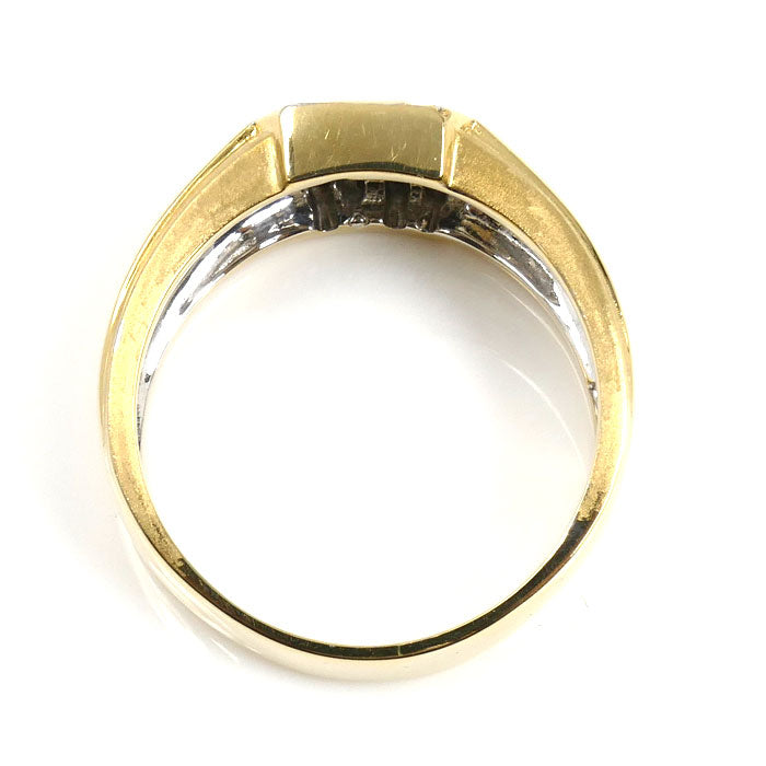 K18YG イエローゴールド K14WG ホワイトゴールド リング・指輪 ダイヤモンド0.1ct/0.1ct 19.5号 8.9g メンズ【中古】【美品】