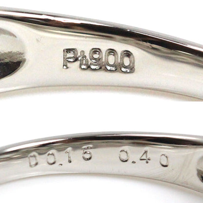 Pt900プラチナ フラワーモチーフ リング・指輪 エメラルド0.40ct ダイヤモンド0.15ct 15号 4.8g レディース【中古】