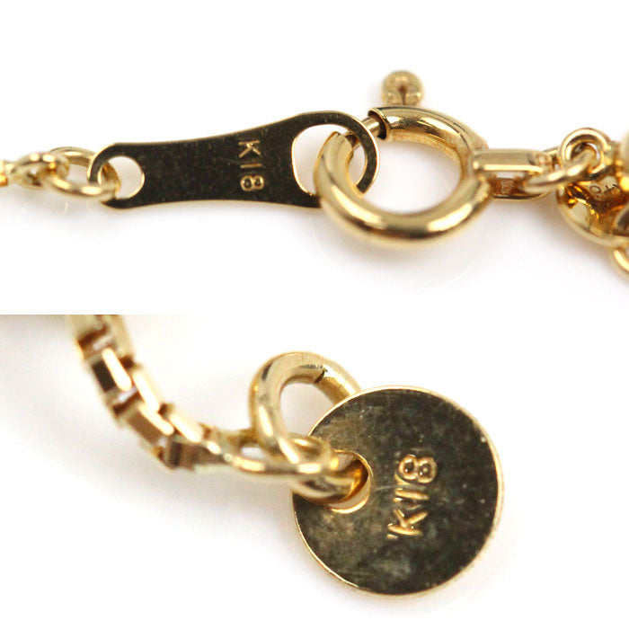 K18YG イエローゴールド ネックレス ベネチアン 2.0g ～45cm フリーチェーン レディース【中古】