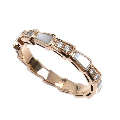 K14PG ピンクゴールド リング・指輪 シェル ダイヤモンド 17号 3.6g レディース【中古】