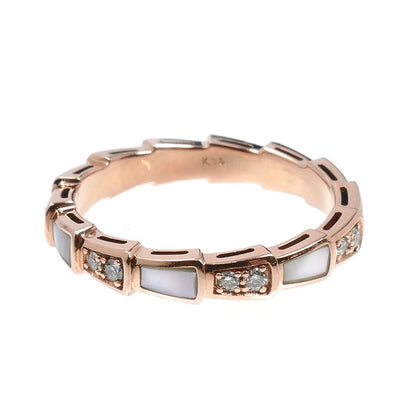 K14PG ピンクゴールド リング・指輪 シェル ダイヤモンド 17号 3.6g レディース【中古】