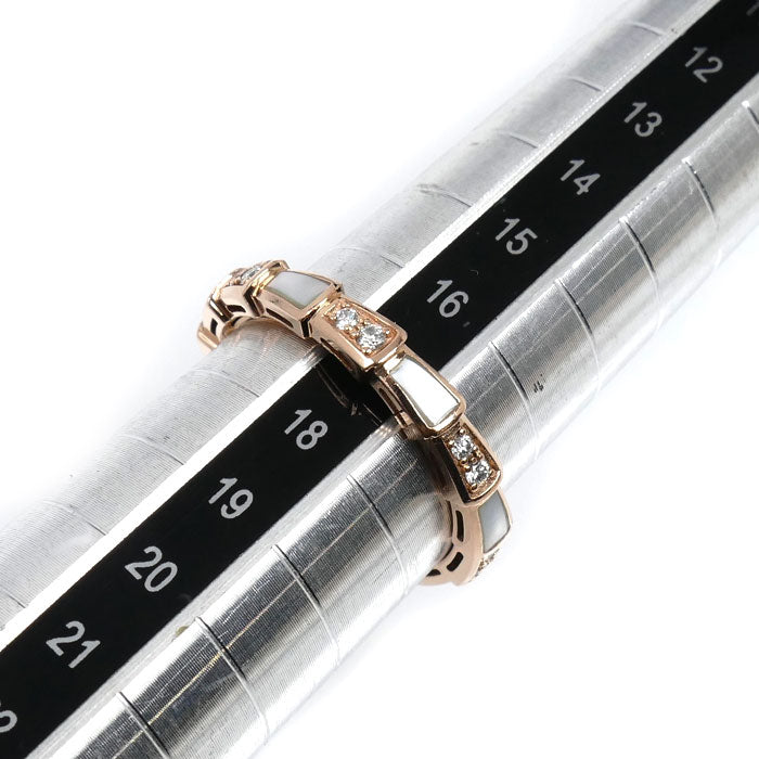 K14PG ピンクゴールド リング・指輪 シェル ダイヤモンド 17号 3.6g レディース【中古】