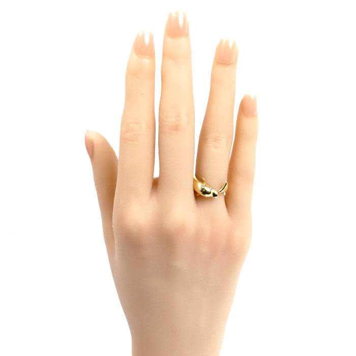 K18YG イエローゴールド イルカ リング・指輪 ダイヤモンド0.02ct 12号 2.7g レディース【中古】