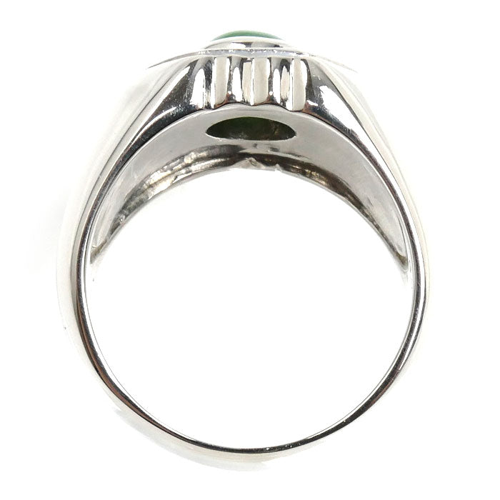 Pt900プラチナ リング・指輪 翡翠1.97ct ダイヤモンド0.25ct 20.5号 29.3g メンズ【中古】